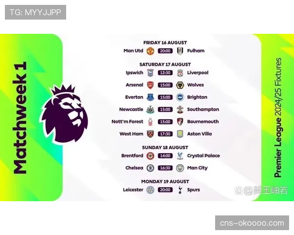 英超未来赛程公布，争冠关键战日期确定
